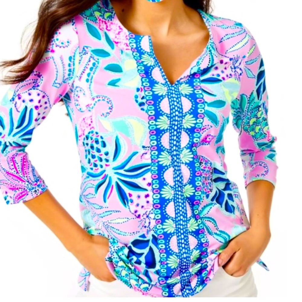 Lilly Pulitzer NWT UPF 50 ChillyLilly Karina Tunic Top Size L